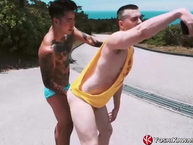 Yoshi Kawasaki and Axel Abysse engage in intense fist fucking.