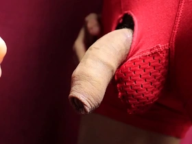 Horny girl gives a hot blowjob with a sex toy