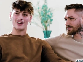 Young gay men explore sexual encounters with attractive professors, featuring Cyrus Stark and Zak Bishop with Professor Dillon Diaz and his husband Alpha Wolfe. They engage in conversations leading to mutual partner swapping offer