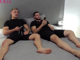 Straight men getting aroused together