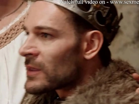Sizzling bareback action with muscular men in Norse-themed porn