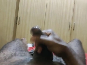 Black man masturbates and ejaculates