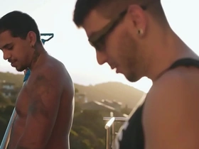 Gay blowjob and anal sex on family holidays