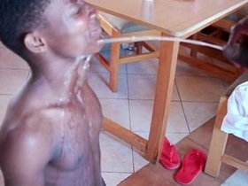 Raw and uncut gay action with African twinks and piss play